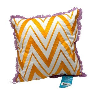 Teen Vogue Mojave Blue 16” Decorative Pillow, Orange/White/ Purple